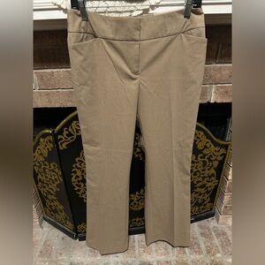 ANN TAYLOR Petite Signature Pants Trousers Tan Straight Boot Leg Women's 4 NWT